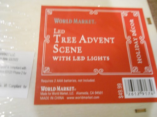 new world market Laser Cut Wood Christmas advent calendar LED Light Up - Picture 4 of 7