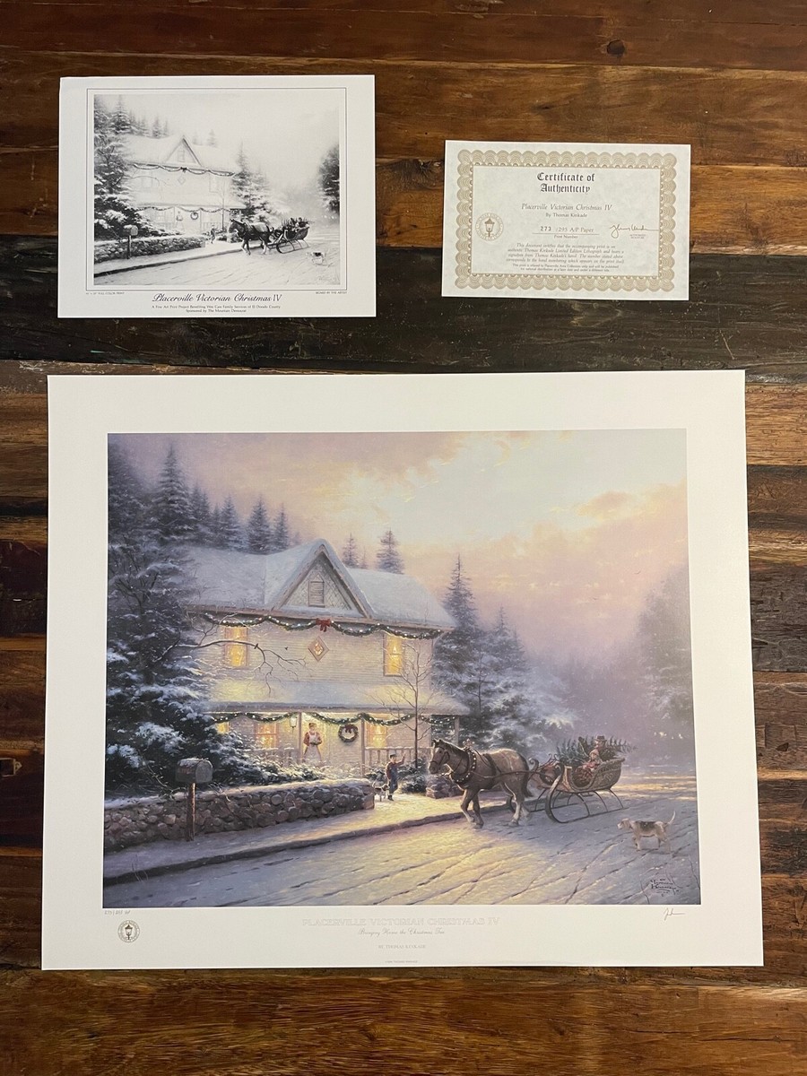 Thomas Kinkade VICTORIAN CHRISTMAS IV Signed Lithograph16x20 w/COA