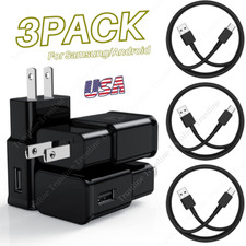 3X Type C Fast Charger Data Cable For Samsung Android Phone USB Charging Cube US