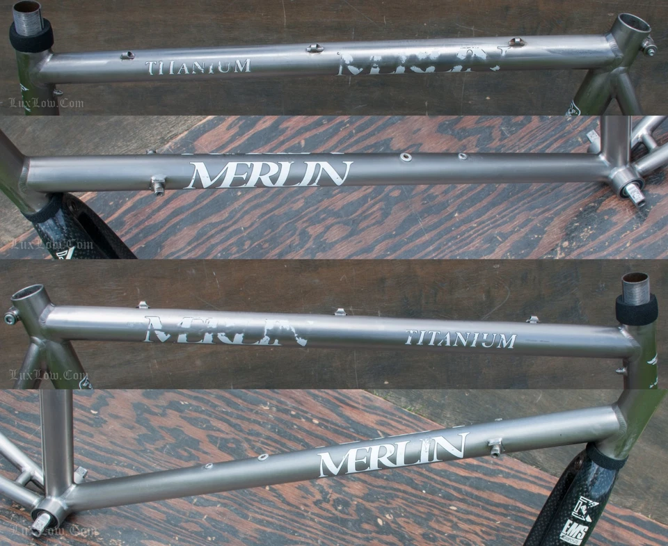 Vintage Early 59cm Merlin Titanium Road Bike FRAME & FORK Tom Kellogg Bicycle - Image 3 of 4