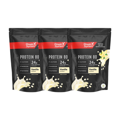 Power System Protein 80 Vanille, 360g, 3er Pack