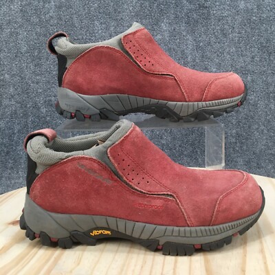 Vasque Shoes Womens 7 M Thinsulate Waterproof Vibram Sneakers Red Suede Slip On