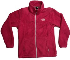 North Face Sherpa Fleece Jacket Girls Size XL 18 Hot Pink Full Zip Pockets