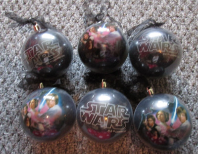 6 Star Wars Weihnachtskugeln - Luke, Leia, Han Solo, Obi Wan Kenobi