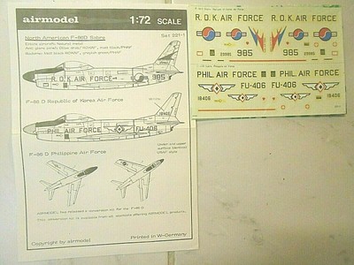 F 86d Sabredog 2 Rokaf Phil Af Airmodel Decals 1 72 Ebay