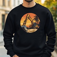 Excavator With Palm Tree Sweatshirt Cosy And Perfect For Any Occasion S To 4XL