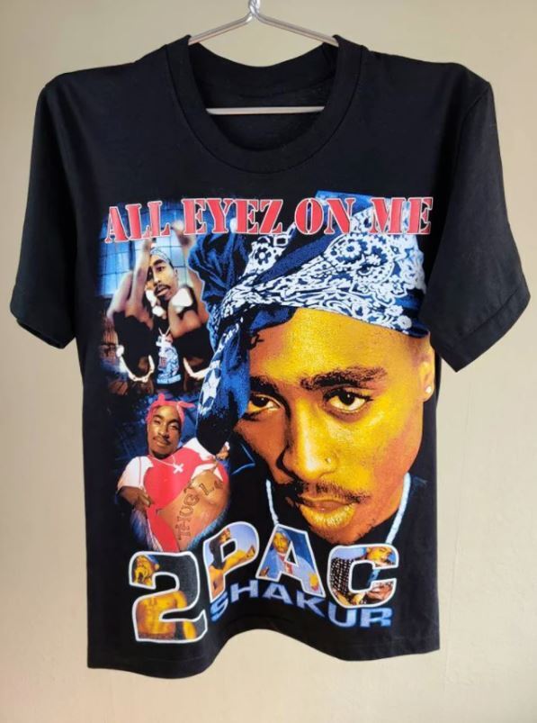 Tupac Shakur All Eyez on Me 90s Style Retro T Shirt Rap Tee Tupac Shakur All Eyez on Me 90s Style Retro T Shirt Rap Tee