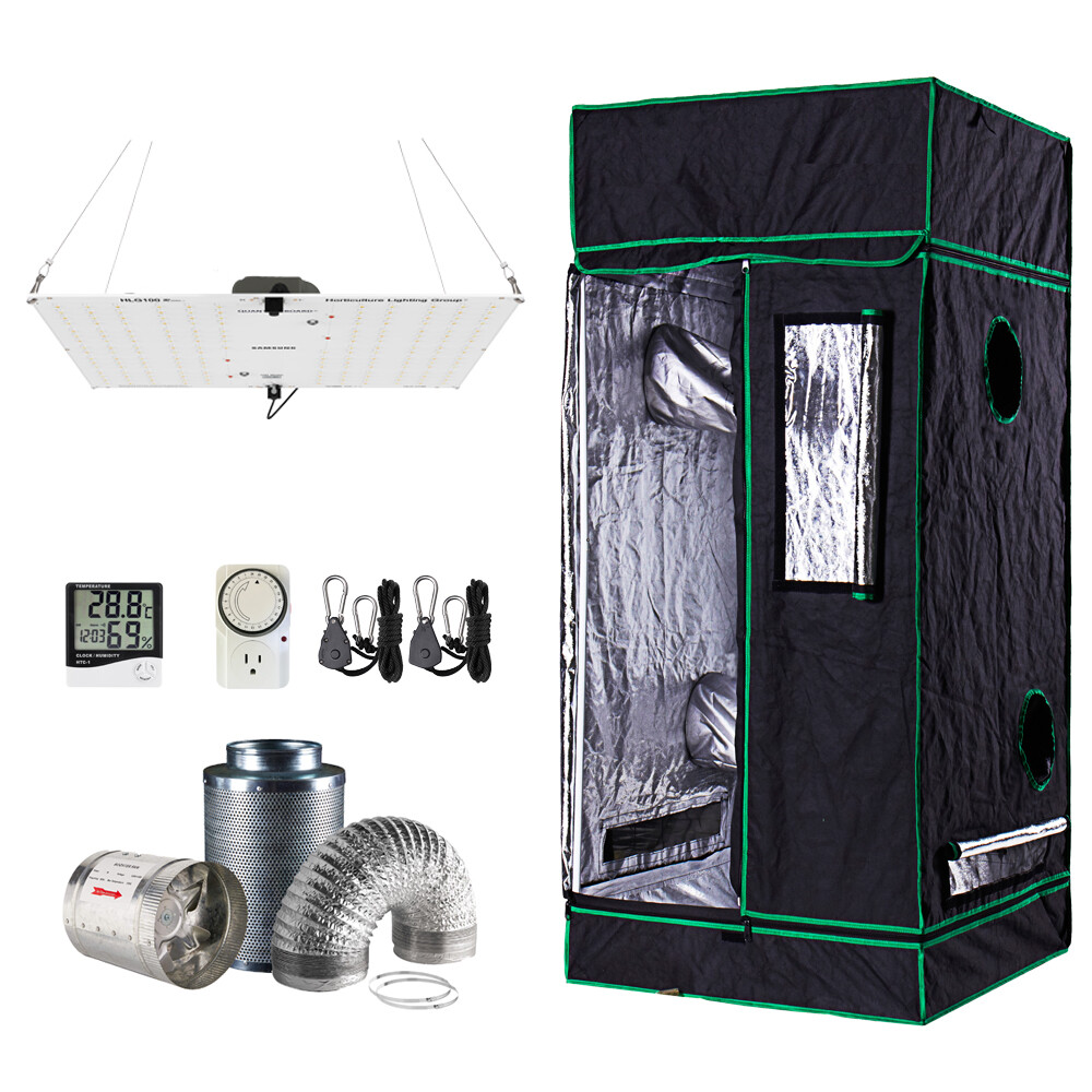 24 X24 X60 Grow Tent Kit W Hlg 100 Rspec Led Fan Carbon Filter Combo 2 X 2 Ebay