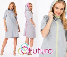 Hq Exclusive Women's Coat Italian Style Cape Pockets Hood Size 10-12 Fa333
