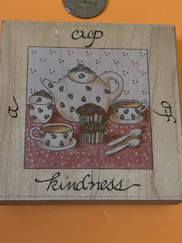 Резиновый штамп Stamps Happen Inc No50034 A Cup of Kindness чай и кексы - Изображение 2 из 4