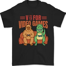 Video Games T-Rex Funny Bigfoot Dinosaur Mens T-Shirt 100% Cotton