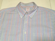 Brooks Brothers 346 Button Down Striped Shirt Men's Sz L - EUC