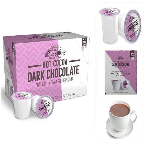Grove Square Hot Cocoa Pods Dark Chocolate Single Serve 24 Ct Keurig K-Cups