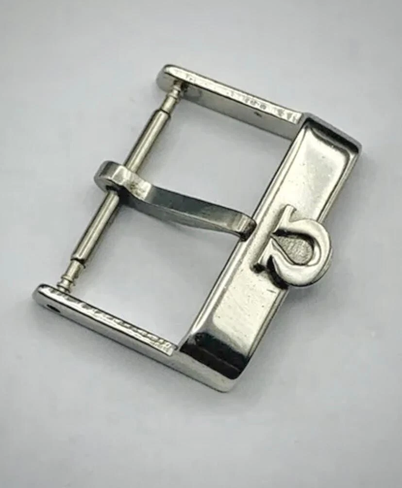Vintage Omega silver 18mm Watch Strap Buckle.Used Clean Rare Model