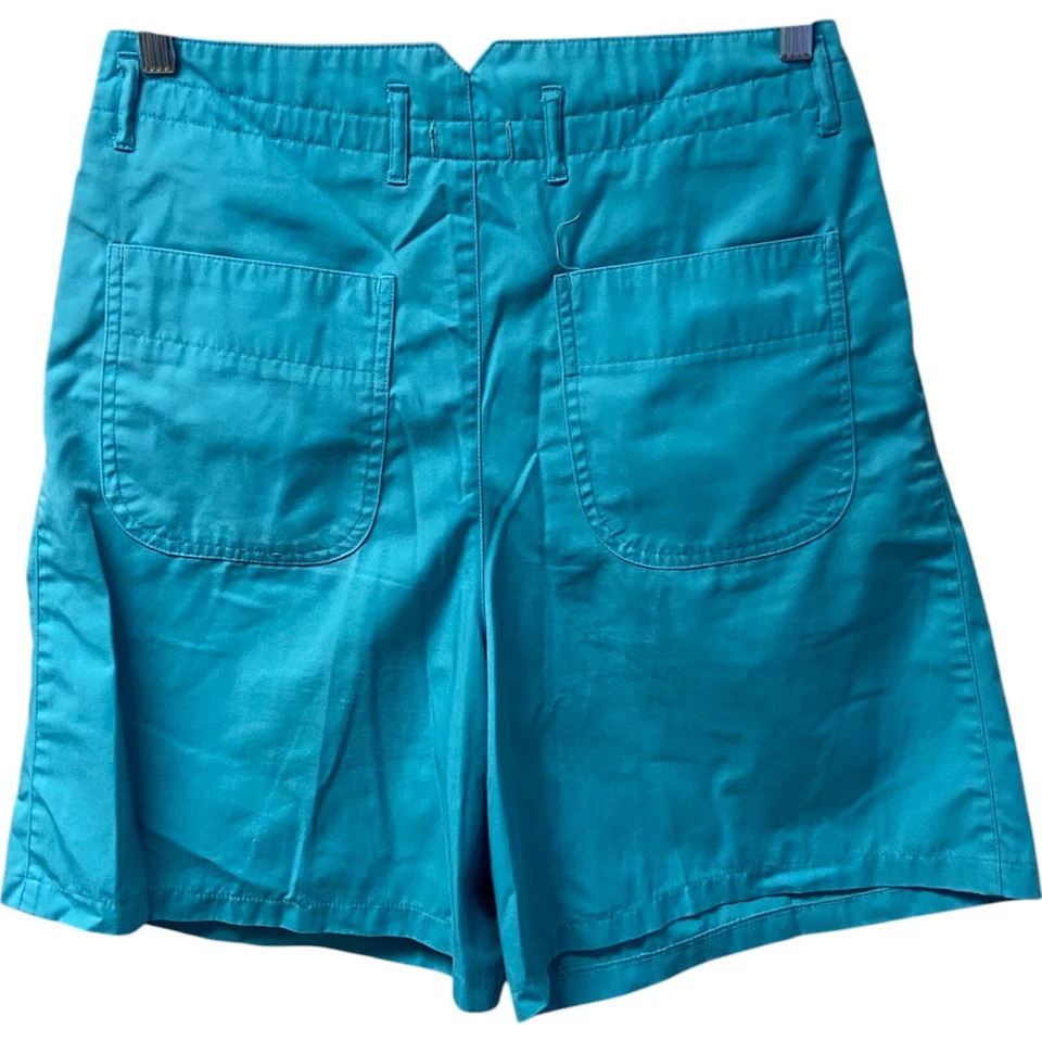 Chino corto Honors JRS para mujer talla 11 azul plisado algodón tiro alto 8891 Foto 2 de 4