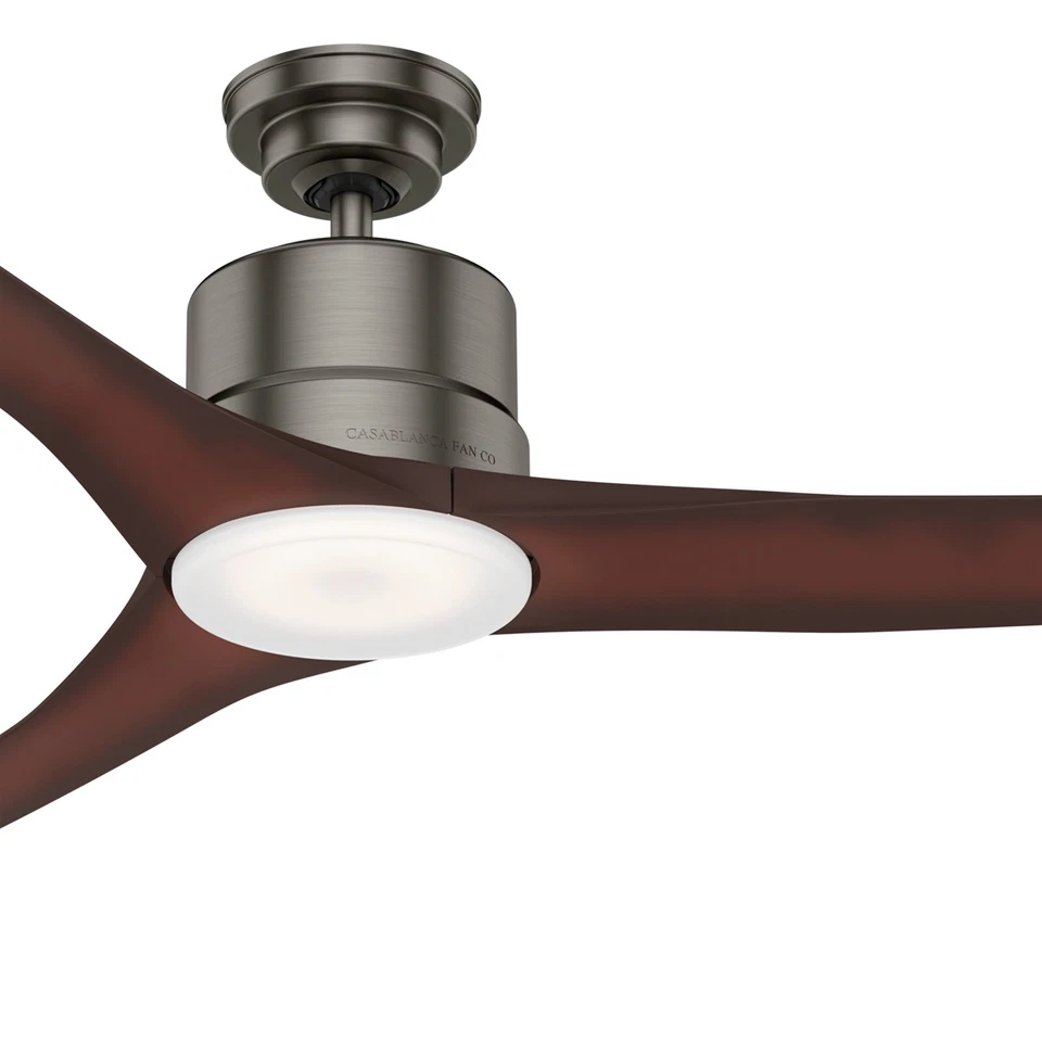 Ventilador Casablanca 52 pulgadas contemporáneo acabado pizarra cepillada ventilador de techo con kit de luz Foto 3 de 4