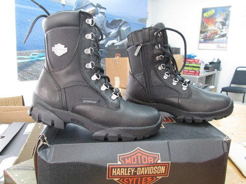 Nueva Harley Davidson Botas para mujer Bota De Cuero Zapatos Mediano Negro  Hennie | eBay