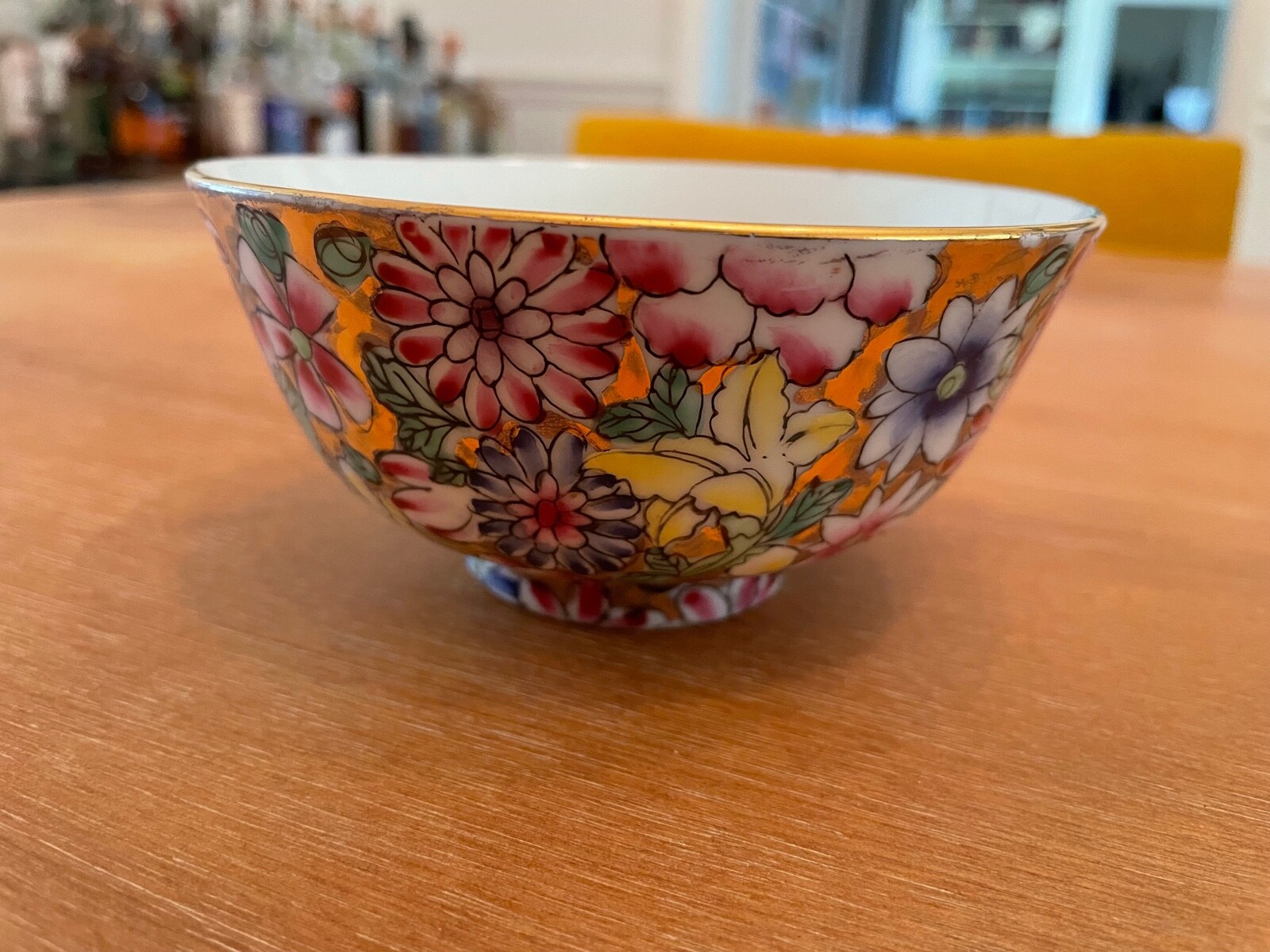 Antique ACF Japanese Porcelain Ware Bowl Decorated Hong Kong Floral