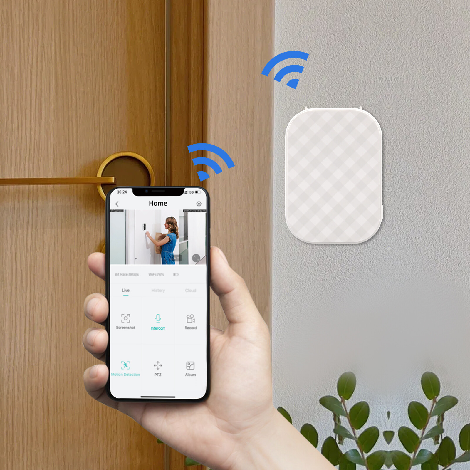 Wireless Doorbell Camera with Chime 2KFHD WiFi Video Doorbell Camera-image