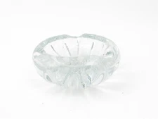 Vintage Unmarked Bubble Glass Cigar Ashtray 5.5" Diameter x 2.5" Tall