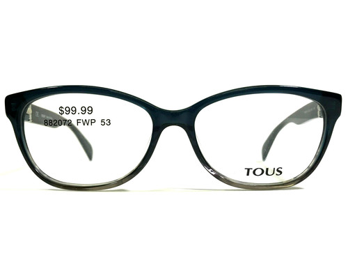Tous Eyeglasses Frames VTO811K COL.01H2 Black Blue Cat Eye Gold 53-15-140