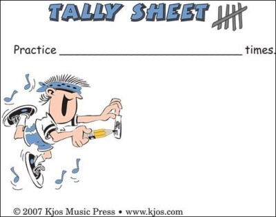 KJOS Tally Sheet Post-it Notes SEALED PACK FOR PRACTICE PIANO OTHER INSTRUMENTS