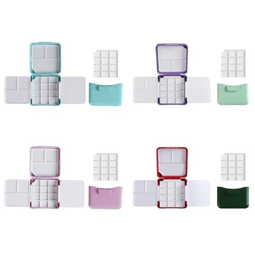12 Well Folding Paint Palette Box For For Watercolour Oil Acrylics Gouache Paint