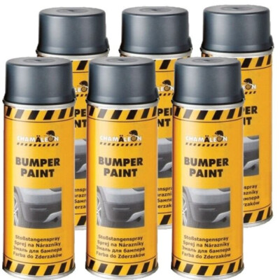 Bumper Paint Grau 6 x 400ml Stoßstangenspray Farbe Lack Kunststoff Chamäleon
