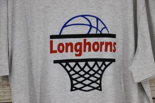 ROUTE 50 Apparel Adult Plus Size 3XL Crew Neck T-Shirt Basketball Longhorns Gray - Picture 3 of 7