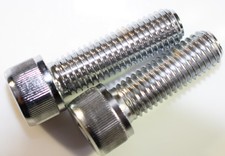 M10 X 1.25 X 25mm Chrome Socket Head Bolts with knurls Qty 2 Made in the USA
