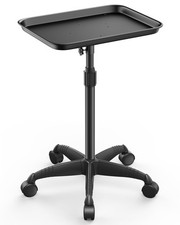 Salon Tray, Adjustable Height Salon Rolling Tray Cart with Wheels, Aluminum H...