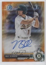 2017 Bowman Chrome Prospect Orange Wave Refractor 15/25 Max Schrock Auto 1mx6