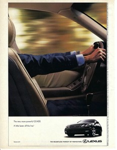 2000 Lexus GS 430 Sedan Car The Pursuit of Perfection Vintage Print Ad/Poster