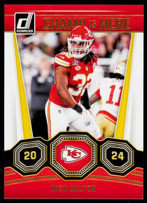 #ad 2024 Donruss Nick Bolton 9 Champ is Here Kansas City Chiefs $1.49