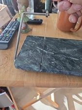 8"by 5" Green Marble Cheese Cutting/ Serving Block.