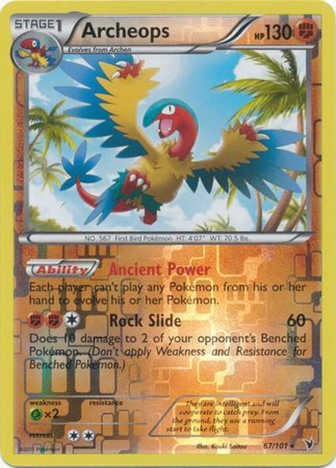 Near Mint x 1 Archeops - 67/101 - Rare - Reverse Holo Noble Victories