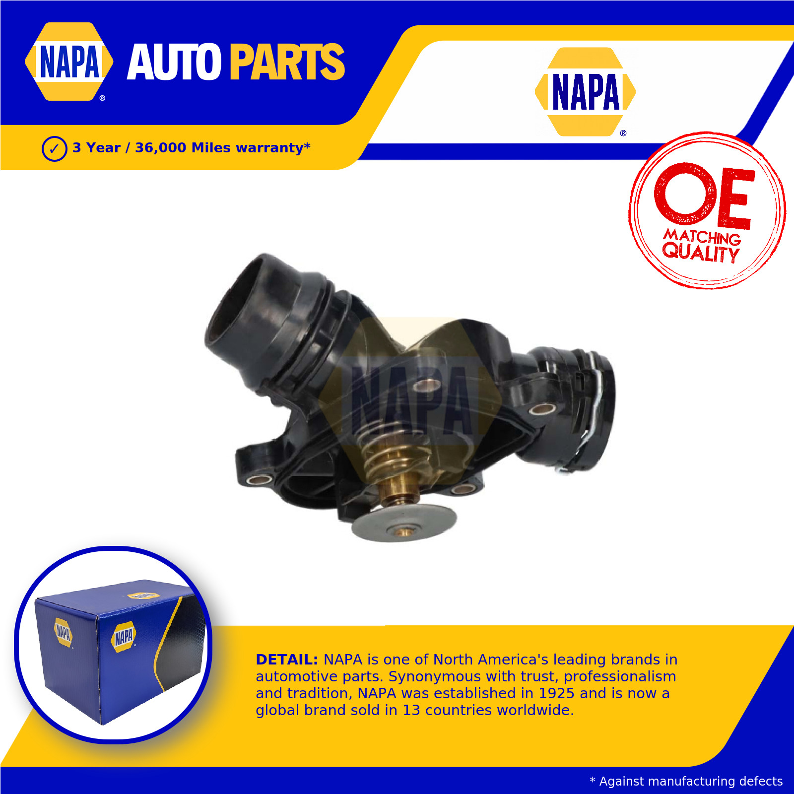 Coolant Thermostat fits BMW 320 E46 2.0D 03 to 07 NAPA 11512247269 11517787052