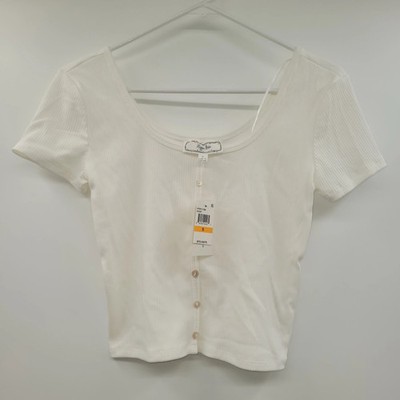 Hippie Rose Junior Women's Crop Top White Small