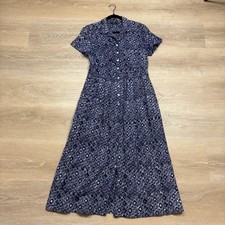 Monsoon Pattern Maxi Cotton Dress Women’s 10 Color Navy/White