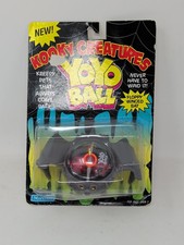 Vintage Marchon 1993 Kooky Creatures YoYo Ball, Floppy Winged Bat, Monster Toy