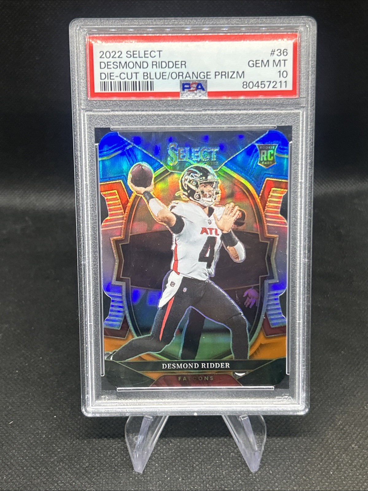 2022 Select #36 Desmond Ridder /35 Blue Orange SP Prizm Die-Cut RC Rookie PSA 10