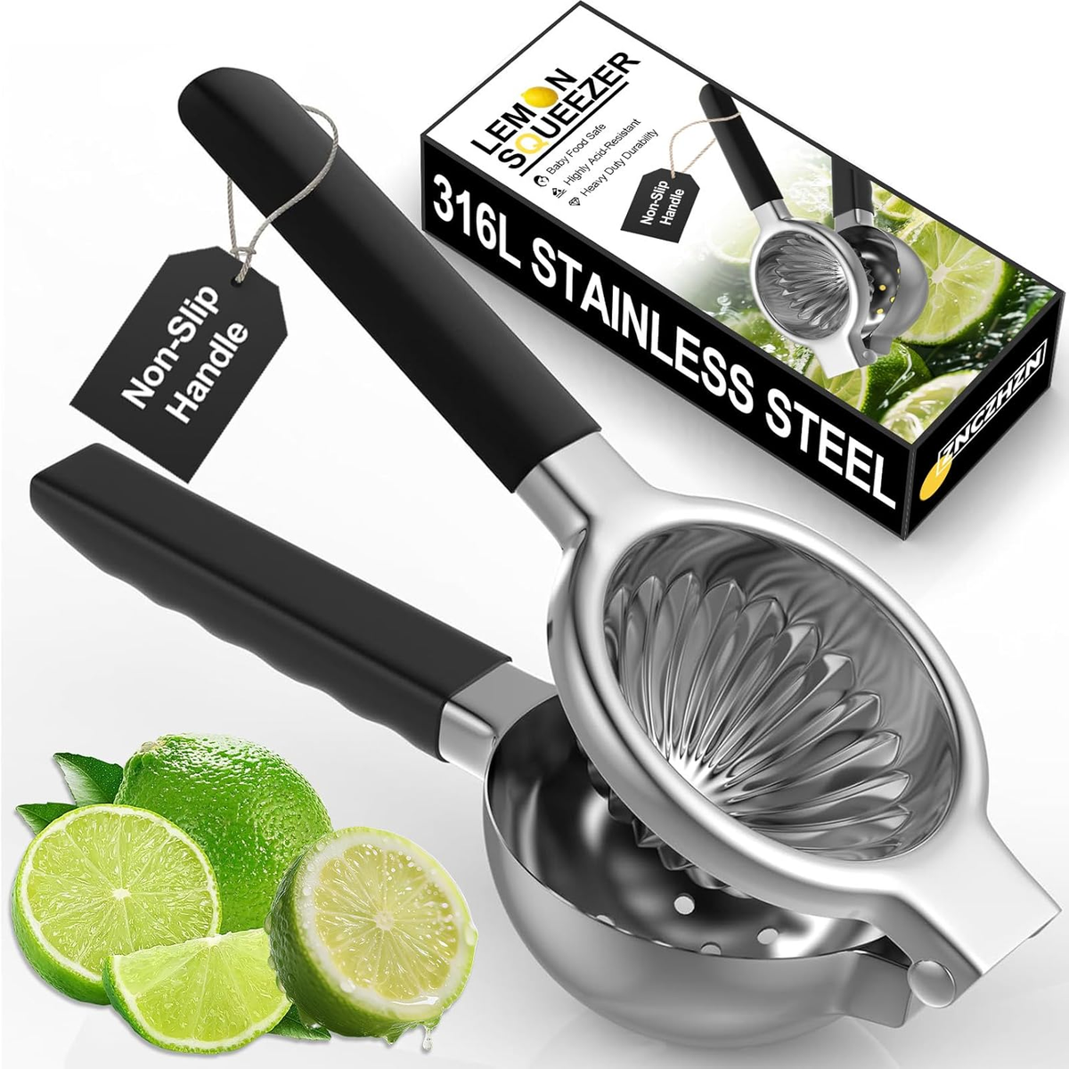 Lemonページ Premium Lemon Squeezer, Upgrade 316L Stainless Steel Lemon Juicer