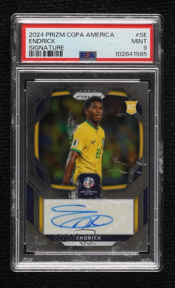 2024 Panini Prizm CONMEBOL Copa America Signatures Endrick PSA 9 MINT Auto 14mf