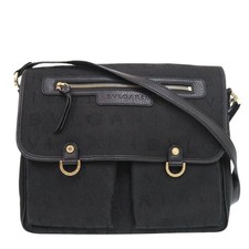 AUTHENTIC BVLGARI Logo mania Black Canvas Shoulder Bag