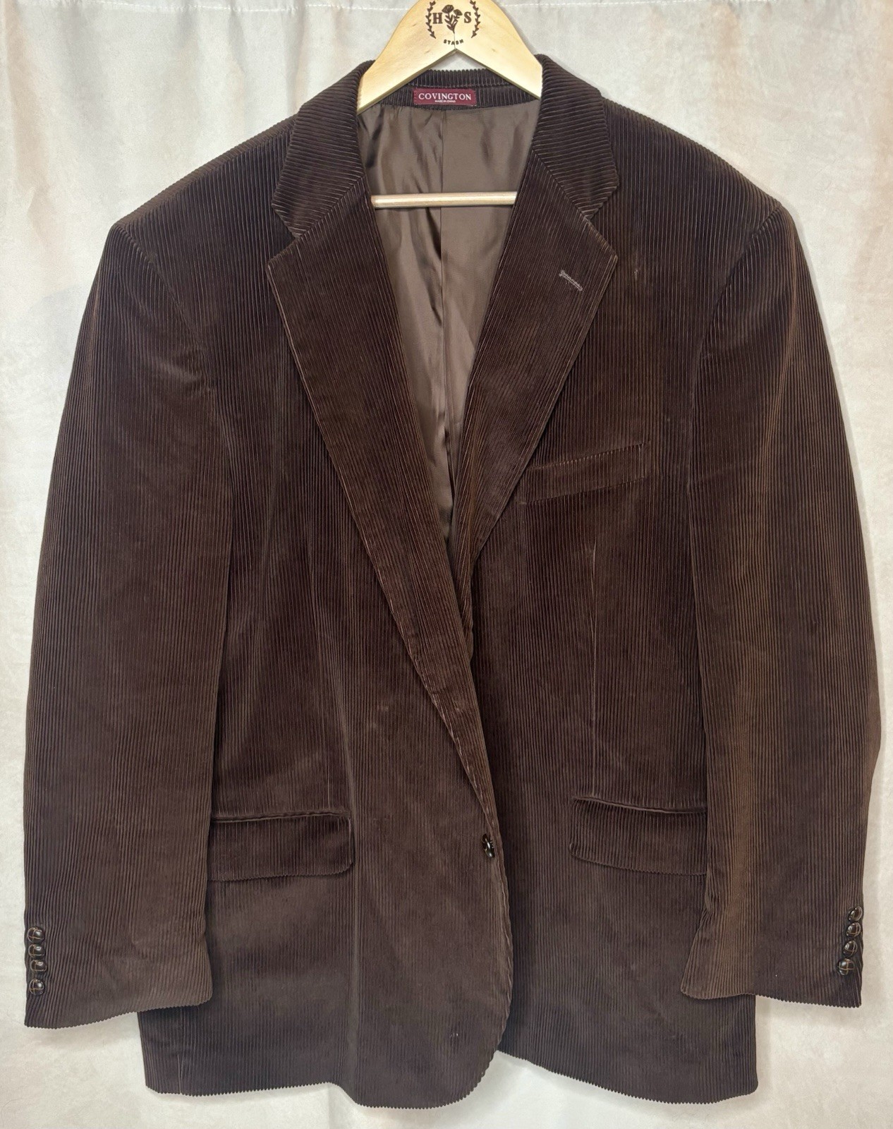 Covington Brown Corduroy Blazer Men’s 50R Professor Academia Jacket