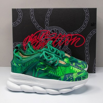 Versace x Concepts Size 37.5 Chain Reaction JLO 2000 Sneakers Green Emerald