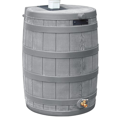 #ad Good Ideas RW50 Rain Wizard 50 Gallon Plastic Rain Barrel Water Collector Gray $161.99