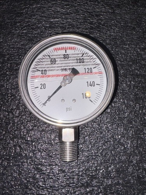 #ad PIC GAUGES Industrial Pressure Gauge: 0 psi to 160 psi 4 in Dial 1 2 in NPT $50.00