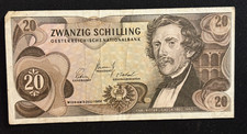 1967 Austria 20 Schilling Banknote Good Condition Circulated 