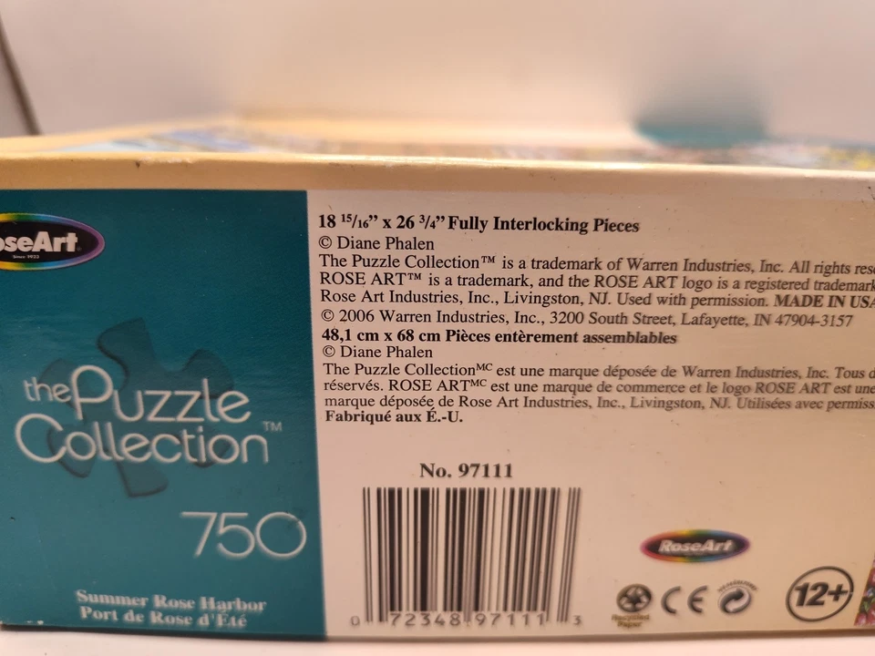 PUZZLE 750 PC. The Puzzle Collection Summer Rose Harbor 18x26 New In Box - Image 4 of 4